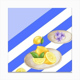 Lemons And Flowers Canvas Print