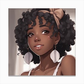 Black Girl With A Bow Canvas Print