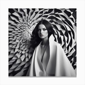 Jean Paul Gabriel Couture Autumn Winter, Women, 201415blackandwhitemoonneck, In The Style Of Amy Jud (2) Canvas Print