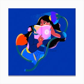 Girl Reading A Book 3 Canvas Print