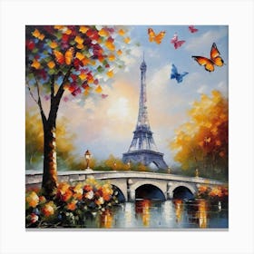 Paris With Butterflies 59 Canvas Print