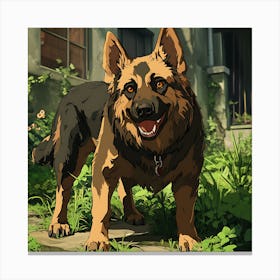 Giant Angry German Shepherd Dog 7 Canvas Print