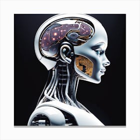 Portrait Of A Female Robot 8 Canvas Print