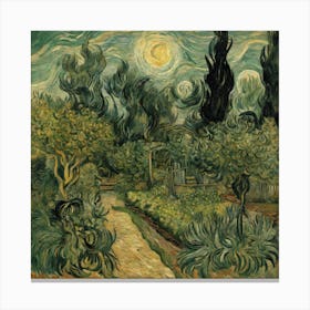 Garden At Night Canvas Print