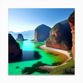 Cliffs And Sea Canvas Print