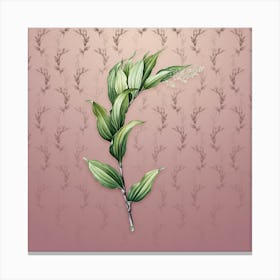 Vintage Treacleberry Botanical on Dusty Pink Pattern Canvas Print