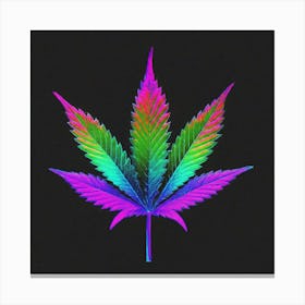 Neon Marijuana Leaf Canvas Print