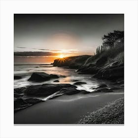 Sunset At The Beach 666 Canvas Print