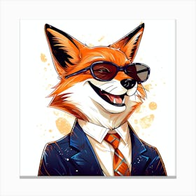 Fox In Business Suit 1 Canvas Print