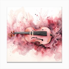 Watercolor Of A Violin Canvas Print