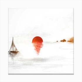 Sunset Sailboat Canvas Print