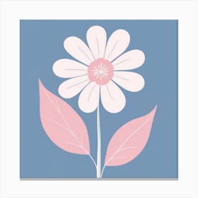 A White And Pink Flower In Minimalist Style Square Composition 546 Canvas Print