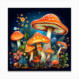 Mushrooms In The Forest 61 Canvas Print