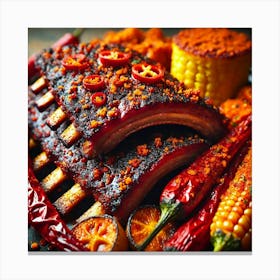 A Close Up Of The Signature Dish Martian Lava Rib Canvas Print