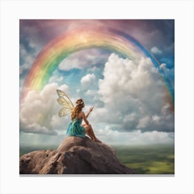 Fairy With Rainbow Canvas Print