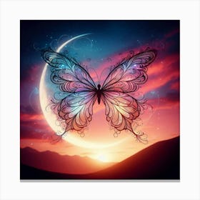 Butterfly On The Moon Canvas Print