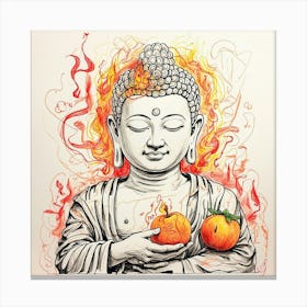 Buddha On Fire 1 Canvas Print