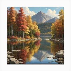 Autumn Lake Art Print 2 Canvas Print