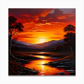Sunset By The River 1 Canvas Print