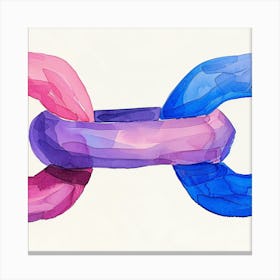 Blue And Pink Link Canvas Print