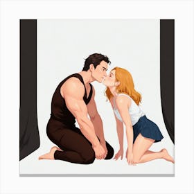 Kissing Couple 1 Canvas Print