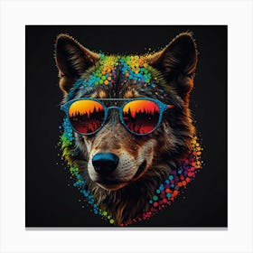 Wolf In Sunglasses Canvas Print