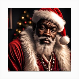Black Santa Claus Canvas Print