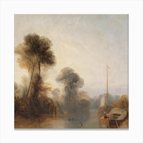 On The Seine Morning, Richard Parkes Bonington Canvas Print