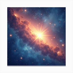 Radiant Cosmic Watercolor With Bright Star Patterns 1 Canvas Print