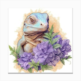 Lizard With Flowers 2 Lienzo