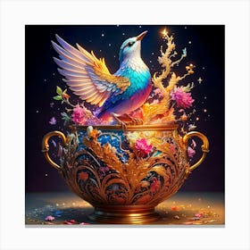 Firefly Baroque, Colorful, Paint, Pot, Infinite, Bright, Colors, Flow, Iridescent, Bird, Magic, Eyes (10) Canvas Print