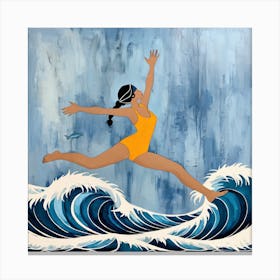 Girl In The Water Canvas Print