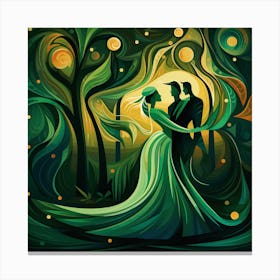 Couple Dancing In The Forest Canvas Print