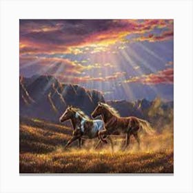 Horses In The Sun Canvas Print