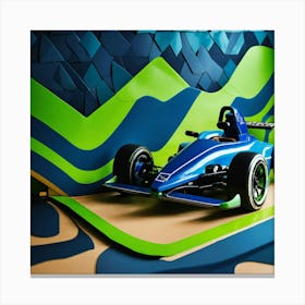 Blue Racing Car 1 Canvas Print