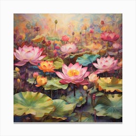 Lotuses meadow Canvas Print