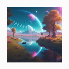 Space Landscape 12 Canvas Print