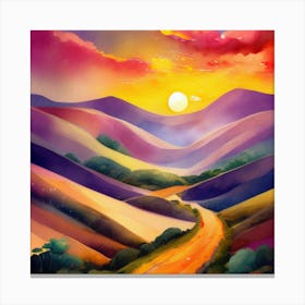 Sunset Road Canvas Print