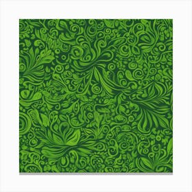 Green Floral Pattern Canvas Print