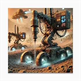 Mining Drones Martian Dominion Canvas Print