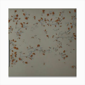 Autumn Leaves On A Wall Canvas Print