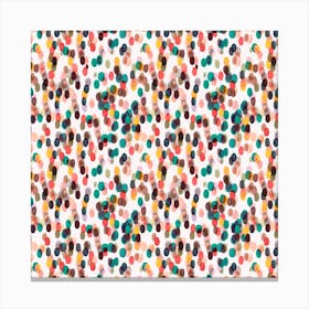 Relaxing Tropical Dots Square Canvas Print