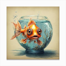 Goldfish In A Bowl 7 Canvas Print