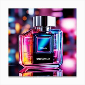 Perfume Bottle With Neon Lights 1 Canvas Print
