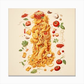 Italian Food Illustration Canvas Print