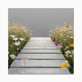 Path Through A Field Of Flowers Canvas Print