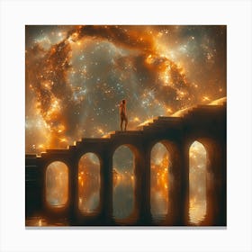 Man Standing On A Bridge 1 Canvas Print