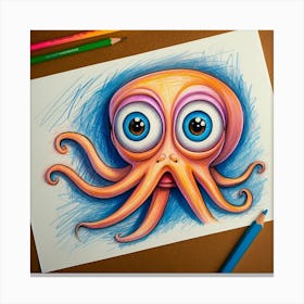 Octopus Drawing 4 Canvas Print