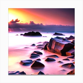 Sunset At The Beach 1 Canvas Print