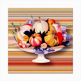 Pumpkins In A Bowl Canvas Print